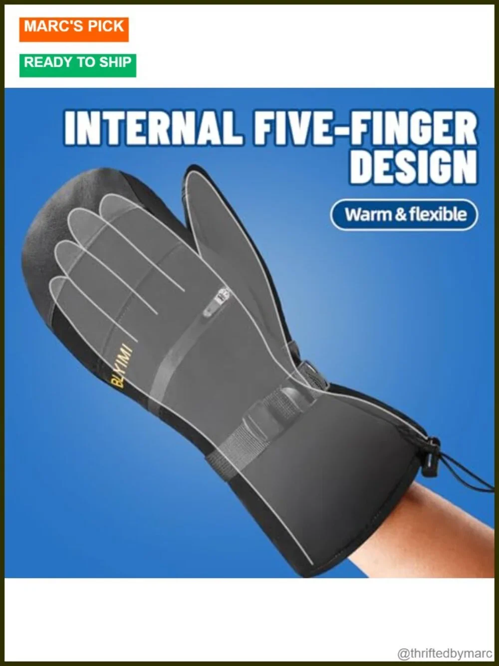 Thermal Insulated Waterproof Ski Mittens with Touchscreen, Unisex